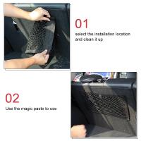 Bolsa de almacenamiento universal para coche Red de cuerda elástica para asiento y maletero Organizador de auto bolsa de almacenamiento atrás del asiento - details 8