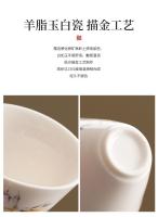 Cuenco cubierto de porcelana blanca de jade Yangzhi, fabricante de tazas Kuaike, juego de té de kung fu portátil para viajes al aire libre, regalo - details 3