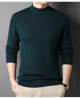 2024 nuevos suéteres de cachemira de medio cuello alto para hombres, jerseys de punto para hombres jóvenes, suéter delgado para hombres - details 5