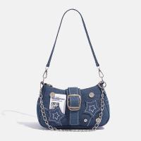 Bolsa de axilas de mezclilla estrella nueva tendencia de moda diseño de nicho bolsa de media luna bolso de lona bolsa de cadena - details 4