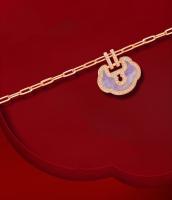 QееΙīп Collar Yu Yi mediano en oro amarillo de 18 quilates con diamantes y jade negro - details 6