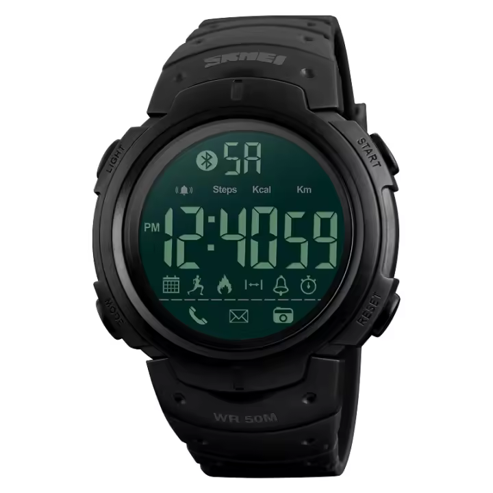 SKMEI-cronómetro deportivo Digital para hombre, reloj de pulsera resistente al agua con 5Bar, compatible con Bluetooth, 1301 - 1