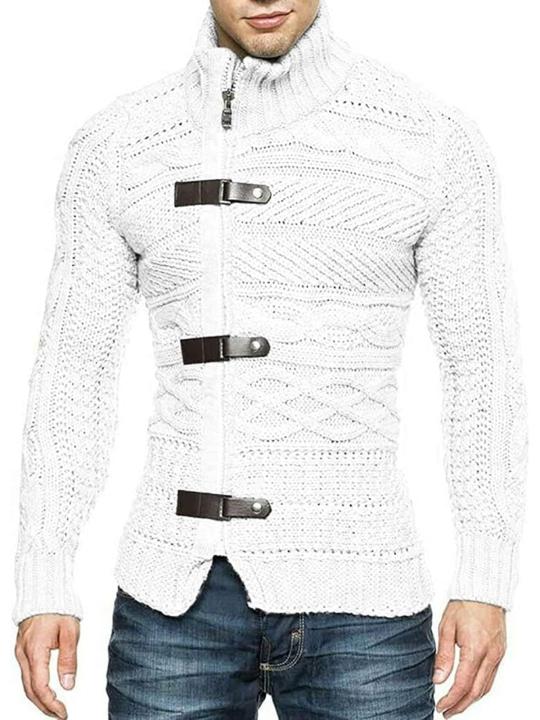 Jersey Cremallera Hombre Chaqueta De Punto Para Hombre Gruesa Suéter Con Cremallera Completa Cuello De Pie Cálido Jersey Forro Polar Abrigo De Invierno, XS, Negro Cardigans Hombre H&m