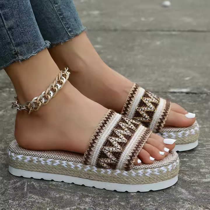 Sandalias gruesas para mujer, chanclas, grandes, rojas, 43, 42, 41, 40 - 1