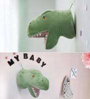 Nordic Style Cartoon Animals Head Wall Decor Stuffed Dinosaur Unicorn Dolls Soft Plush Toys Hanging Pendant Girls Room Ornament - details 10