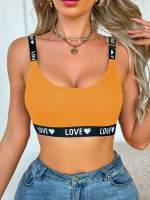 EasyFave Sujetador de punto con forma de corazón y letras para mujer - details 20