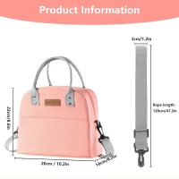 Fiambrera para helbres y Mujeres lonchera para adultos Bolsa de almuertos contenedor de Productos Alimenticios reulizable adecuado para el trabajo Viajes Picnicking Oficina (Pink) - details 6