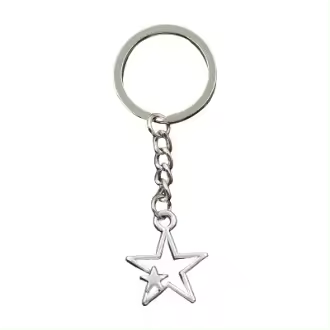 Llavero de Estrella Doble Agujero en Plata Moda Antigua para Hombres y Mujeres - 1