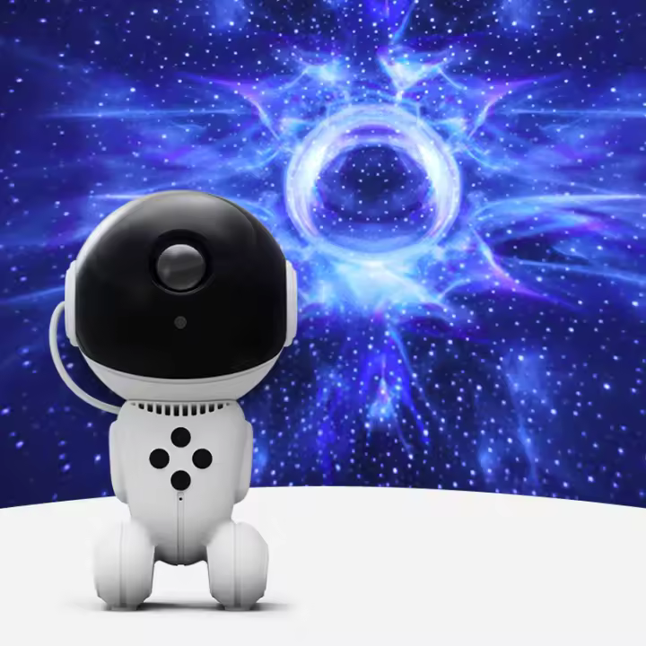 Astronauta control remoto cielo estrellado proyector luz dormitorio atmósfera tecnología audio escritorio lámpara colorida luz nocturna - 1
