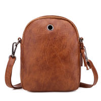 Bolso Mensajero BINGMEI Pequeño Textura Nueva de Cuero Suave Bordado Redondo de Hombro - details 1