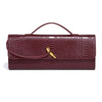 Bolsa de enterrar sobre rojo vino cereza bolso nuevo exclusivo moda europea y americana órgano de mano con tapa de cocodrilo b Mochila de lujo de alta gama - details 0