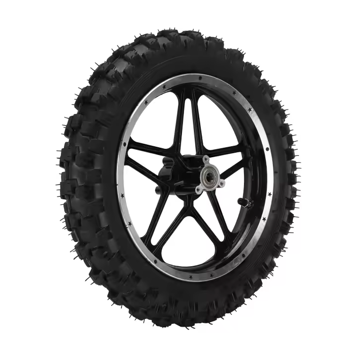 Reemplazo de aleación de acero de rueda trasera de 2,5-10 pulgadas para motocicleta Mini Pocket Bike negro - 1