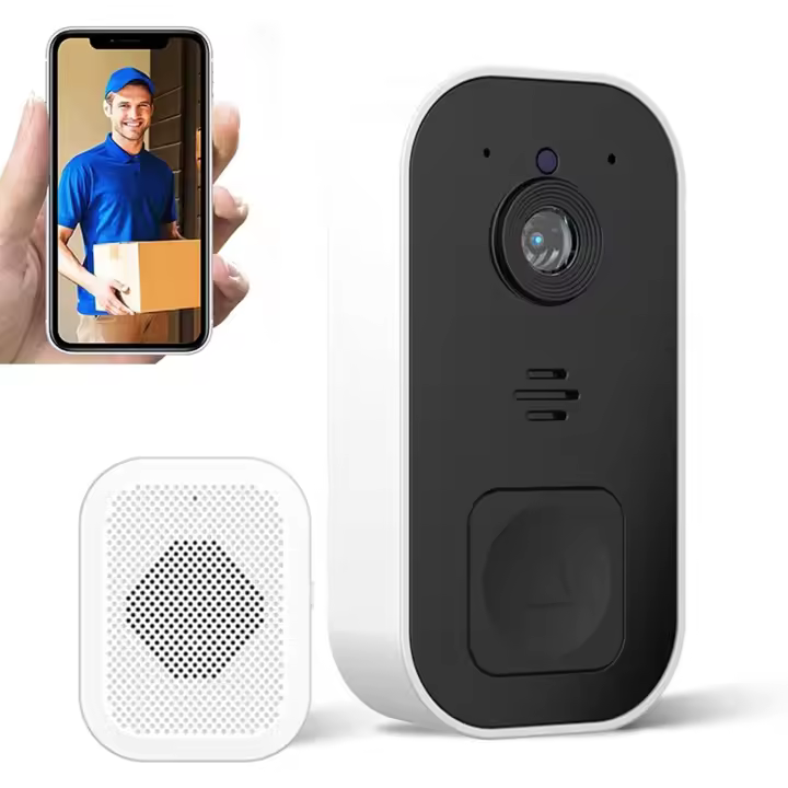 Timbre de Video inalámbrico con WiFi, cámara con timbre, timbre de Video inteligente con IP65 a prueba de agua, visión nocturna IR, Audio bidireccional - 1