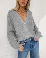 Moda Otoño 2024 Suéter de Punto Holgado con Cuello Redondo y Manga Larga para Mujer, Ideal para Superponer - details 5