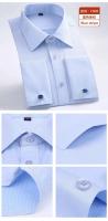 M ~ 6XL vestido francés 2024 blanco nuevo manga larga botón Formal camisa de hombre de negocios Regular Ute gemelos - details 9