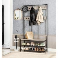 Perchero Grande Industrial Mueble de Entrada con 12 Ganchos y Banco para Zapatos - details 15