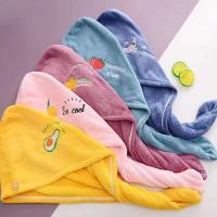 Gorro de Ducha de Lana de Coral Engrosado Gorro de Baño Absorbente con Bordado de Dibujos Animados para Mujeres - details 2