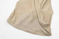 OUWU- top halter de satén a la moda para mujer, top elegante versátil plisado lateral sin espalda para mujer 2025 - details 10