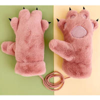 Guantes de Mano de Oso de Patas Calientes Mitones de Peluche para Actividades al Aire Libre y Viajes - details 1