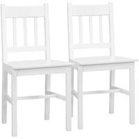 Juego de 2 Sillas de Comedor Blancas Silla de Cocina con Resalto de Listones - details 0