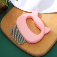 Peine portátil con forma de cabeza de gato para mascotas, cepillo con apertura de Animal pequeño y mediano, con pelo flotante, suministros para perros - details 8