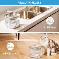 Fuente de Gato de Acero Inoxidable Alimentado por Batería Sensor Inalámbrico Circulación Automática Dispensador de Agua - details 1