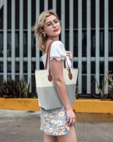 Bolsa de playa a rayas 2024, bolso de hombro para las axilas, bolso de lona informal de gran capacidad. - details 18
