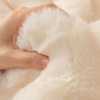 Rabbit Plush Sofa Cushion/Pillowcase Solid Color Simple Style Cover Suitable for All Kinds of Sofas - details 6
