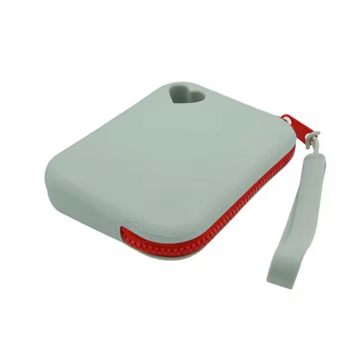 Monedero de silicona de Color sólido, billetera con cordón de gran capacidad, bolsa de maquillaje Simple para lápiz labial, bolsa de embalaje de joyería, tarjetero - 1