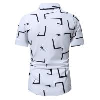 Camisa de negocios informal de ropa de hombre de playa fina estampada de manga corta de verano - details 2