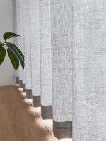Nuevas Cortinas De Ventana Gris Sólido Algodón Voile Lino Sensación Rustica Semi Transparentes Para Dormitorio Sala De Estar Hotel - details 4