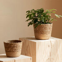 Cesta de maceta tejida Natural, maceta multifuncional para jardín, sala de estar, dormitorio, balcón - details 5