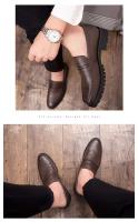 Mocasines tejidos con tacón plano de color liso, zapatos de cuero de cuello alto transpirables de alta calidad para hombres y mujeres - details 0