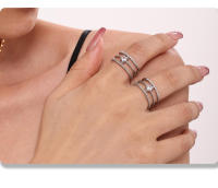 Shang Cadena Mujeres Anillo Hueco Gold Inoxidable Maple Circonita Diseño Multicapa Anillo Abierto Fashion Boda Estética Gift Judío - details 5