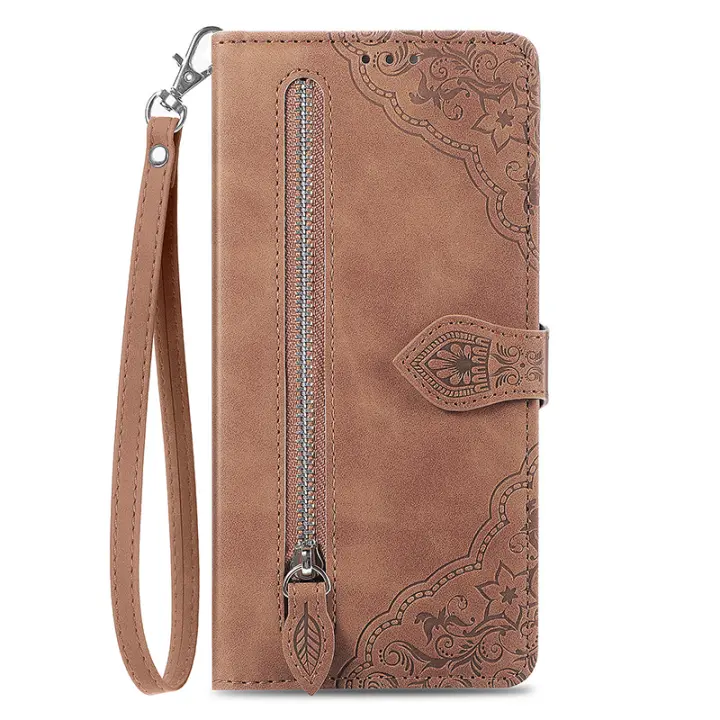 Funda de cuero con cremallera para OPPO Reno 7 SE 6 Lite 7Z 6Z A1 Pro A5 A9 A15 A16E A16K A54 A55 A56 A94 A95 A97, funda trasera - 1