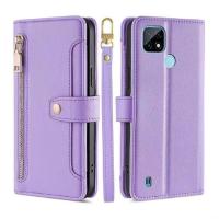 Funda magnética de cuero PU, funda tipo billetera con tapa Realme C21, cuerda colgante multifuncional - details 13