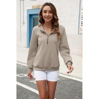 Sudadera con capucha para mujer azul cálido con sudaderas lisa sudadera deporte tendencia 2025 - details 15