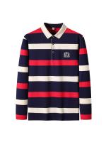 Polo de manga larga para hombre, camiseta informal de algodón con bordado a rayas, a la moda, novedad de primavera, 2024 - details 4