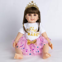 Muñeca Reborn de silicona suave de 60 CM para niña, juguete de tela realista, cuerpo de pelo largo, Princesa, regalo de cumpleaños - details 2