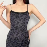 Vestido largo vintage para mujer, tirantes finos, holgado, estilo grunge, ropa de calle, moda retro de los años 2000 - details 10