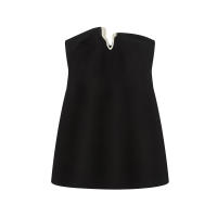 TRAFZA-minivestido elegante sin tirantes para mujer, vestido de fiesta sin mangas con hombros descubiertos y diamantes de imitación decorativos con cremallera lateral, vestido de moda - details 4