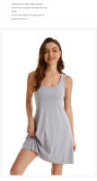 Nuevo estilo de camisón europeo y americano para comercio exterior transfronterizo, camisón de algodón con tirantes elásticos de talla grande, vestido sin mangas para mujer, se puede usar como ropa de casa - details 23