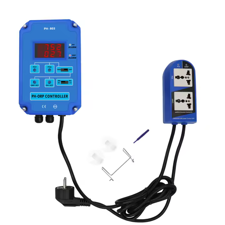 Controlador Digital PH-803 para acuario, dispositivo con Monitor de relé de potencia de salida, PH, ORP, Redox, para plantas hidropónicas, piscina, Spa, BNC 110V o 220 - 1