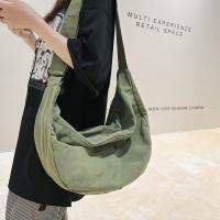 Bolso Bandolera De Lona Sólida Para Mujer Gran Capacidad Bolso De Compras Y Estudiante Bolso De Hombro Unisex Para Escuela - details 2