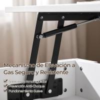 Mesa de Café Elevable y Extensible con Revistero 98x50x(41,8-56) cm Mueble para Sala de Estar y Comedor - details 16