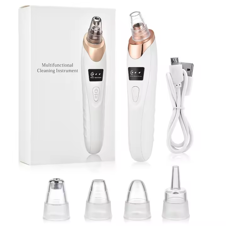 Kit de Vacío para Eliminar Puntos Negros Herramienta Extractora de Pores con 3 Niveles de Succión, 5 Probos, Recargable por USB, Adecuado para Mujeres y Hombres - 1