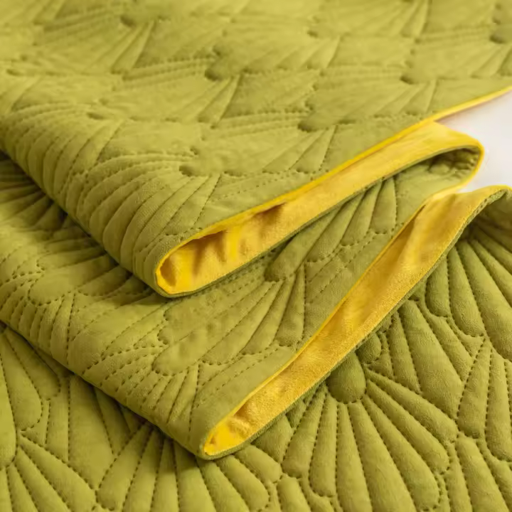 Carrileras Decorativas Para Cama con Patrón de Concha en Terciopelo Nuevo Diseño en Color Gris Rosa Amarillo Azul Verde Material Poliéster Hecho en China - 1