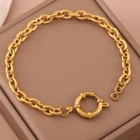 Pulsera de acero inoxidable para mujer, joyería simple de moda con cadena cruzada dorada - details 3