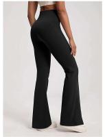 Leggings de yoga para acampar de cintura alta para mujer, pantalones deportivos de pierna ancha informales transpirables de alta gama para gimnasio - details 11