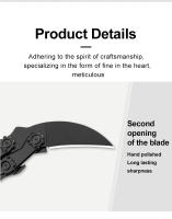 Cuchillo De Sobremesa Plegable Karambit Herramientas Tácticas De Caza EDC Hoja De Acero Inoxidable Longitud De Hoja 5cm Longitud Total 16cm - details 3